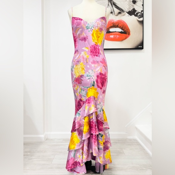 ML Monique Lhuillier Seraphine Satin Maxi Dress - Picture 4 of 15